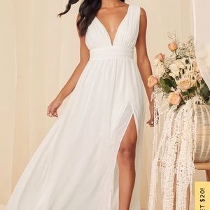 Lulu’s Heavenly Hues White Maxi Dress